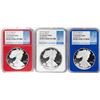 Image 1 : Set of 2019-W $1 Proof American Silver Eagle Coins NGC PF70 Ultra Cameo Red White Blue