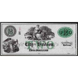 1800's $2 City of Hudson, Wisconsin Obsolete Note