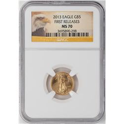 2013 $5 American Gold Eagle Coin NGC MS70 Early Releases