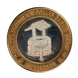 .999 Silver Fitzgeralds Casino & Hotel Reno, Nevada $10 Limited Edition Gaming Token
