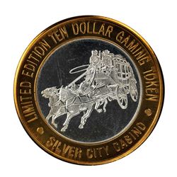 .999 Silver Silver City Las Vegas, Nevada $10 Limited Edition Gaming Token