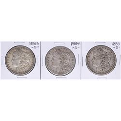 Lot of 1883-S to 1885-S $1 Morgan Silver Dollar Coins