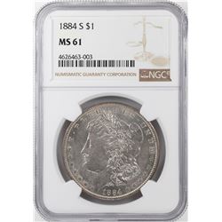 1884-S $1 Morgan Silver Dollar Coin NGC MS61