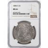 Image 1 : 1884-S $1 Morgan Silver Dollar Coin NGC MS61