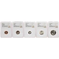 1964 (5) Coin Proof Set Graded NGC PF68