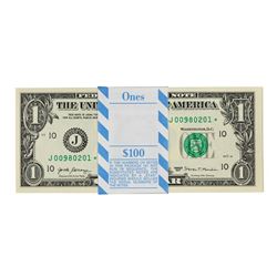 Pack of (100) Consecutive 2017 $1 Federal Reserve STAR Notes Kansas City