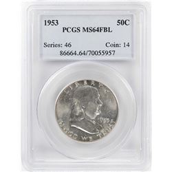 1953 Franklin Half Dollar Coin PCGS MS64FBL