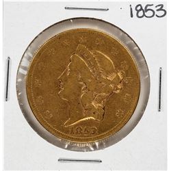 1853 $20 Liberty Head Double Eagle Gold Coin