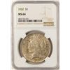 Image 1 : 1922 $1 Peace Silver Dollar Coin NGC MS64