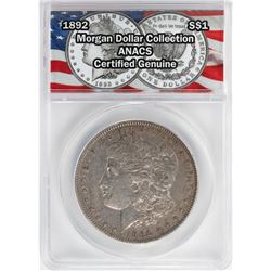 1892 $1 Morgan Silver Dollar Coin ANACS Certified Genuine