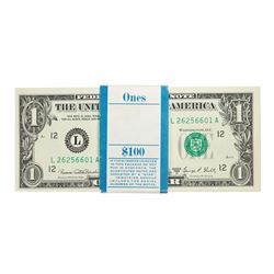 Pack of (100) Consecutive 1969D $1 Federal Reserve Notes San Francisco