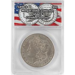 1898-S $1 Morgan Silver Dollar Coin ANACS Certified Genuine