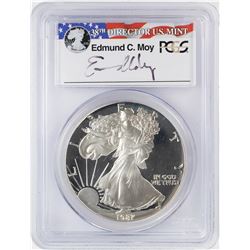 1987-S $1 Proof American Silver Eagle Coin PCGS PR69DCAM Moy Signature