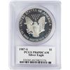 Image 2 : 1987-S $1 Proof American Silver Eagle Coin PCGS PR69DCAM Moy Signature