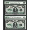 Image 1 : (2) Consecutive 1923 $1 Dominion of Canada Notes DC-25o PMG Choice Uncirculated 63EPQ