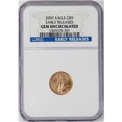 2007 $5 American Gold Eagle Coin NGC Gem Uncirculated Early Releases