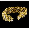 Image 3 : 18K Yellow and White Gold 9.60 ctw Diamond Floral Bracelet