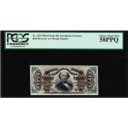 1863 Third Issue 50 Cents Spinner Fractional Currency Note PCGS Choice About New 58PPQ