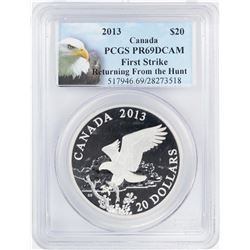 2013 $20 Canada Proof Bald Eagle Silver Coin PCGS PR69DCAM First Strike