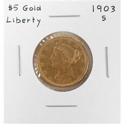 1903-S $5 Liberty Head Half Eagle Gold Coin