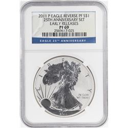 2011-P $1 Reverse Proof American Silver Eagle Coin NGC PF69