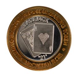 .999 Silver McCarran International Airport $10 Casino Limited Edition Gaming Token