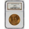 Image 1 : 1908 $20 No Motto St. Gaudens Double Eagle Gold Coin NGC MS64
