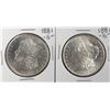Image 1 : Lot of (2) 1881-S $1 Morgan Silver Dollar Coins