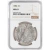 Image 1 : 1886 $1 Morgan Silver Dollar Coin NGC MS63