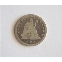 1878 CC LIBERTY SEATED QUARTER