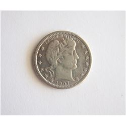 1907 O BARBER QUARTER