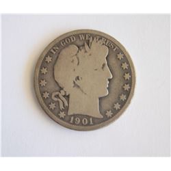 1901 O BARBER HALF DOLLAR