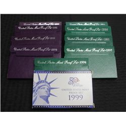 10 US Proof Sets 1990-1999