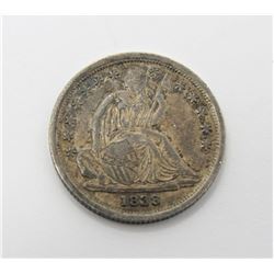 1838 Seated Dime Large Stars Variety