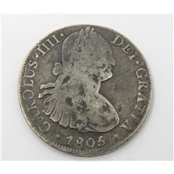 1805 TH Mexico Silver 8 Reales VF+