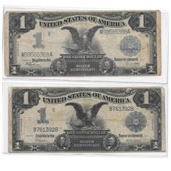 Two 1899 Black Eagle Silver Certificates