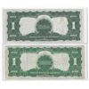 Image 2 : Two 1899 Black Eagle Silver Certificates VF-XF