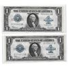 Image 1 : Two 1923 Silver Certificates XF+