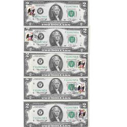 5 Consecutive 1976 Bicentennial FDI $2.00 Notes