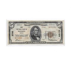 1929 National $5.00 Wichita Kansas XF Rare