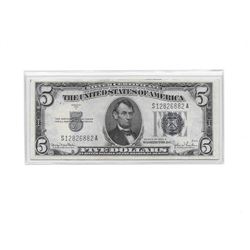 1934-D $5 Blue Seal Silver Certificate AU