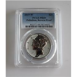 2019 W PALLADIUM REVERSE PROOF 1OZ COIN