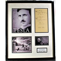 Signed & Framed Nikola Tesla Schematic