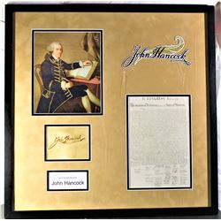 Framed John Hancock Signature Cut