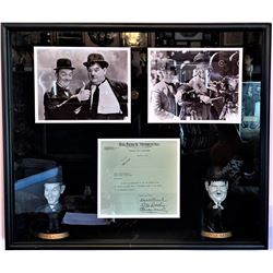 Signed & Framed Laurel and Hardy Broadcasting Permission Contract