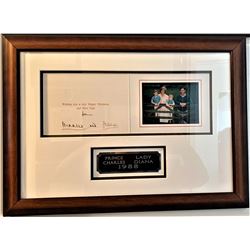 Signed & Framed Princess Diana (July 1, 1961 - August 31, 1997) and Prince Charles Christmas Card