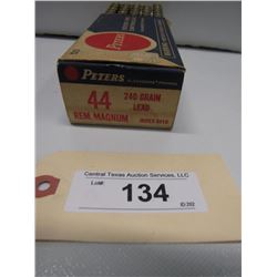 134 - 1 Partial Box Peters 44 Rem Magnum 240 Gr Lead