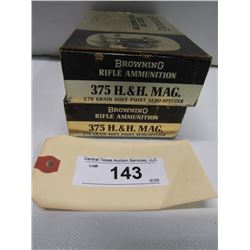 143 - 2 Full Boxes Of Browning 375 H  H Mag 270 Gr