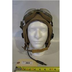 303 - U S Navy WWII Flight Deck Crewman's Helmet W/