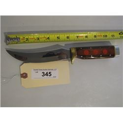 345 - Handmade Hunting Knife With Inlaid Wooden Handle